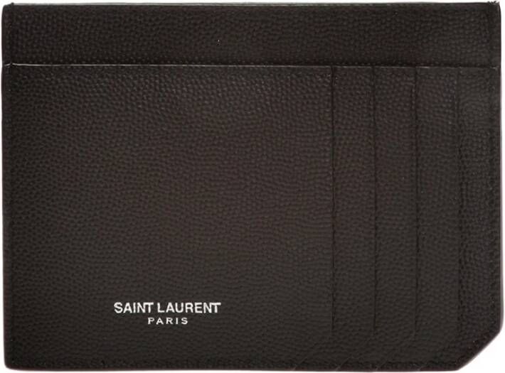 Saint Laurent Zwarte Portemonnee Regular Fit Geschikt voor alle temperaturen 100% leer Black Heren