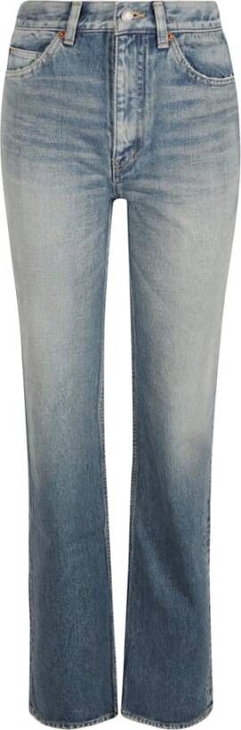 Saint Laurent Retro-geïnspireerde Straight Jeans voor vrouwen Blauw Dames