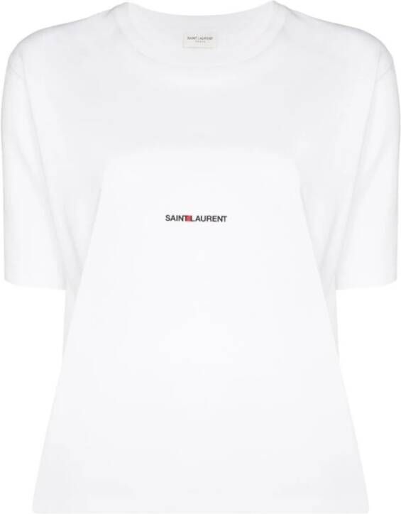 Saint Laurent Rive Gauche T-Shirt Wit Dames
