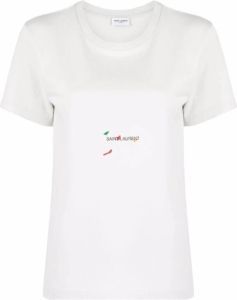 Saint Laurent Rive Gauche T-Shirt Wit Dames