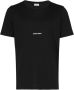 Saint Laurent Zwarte katoenen T-shirt met ronde hals en Rive Gauche logo Black Heren - Thumbnail 1