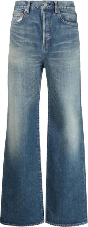 Saint Laurent Ruimvallende bootcut jeans Blauw Dames