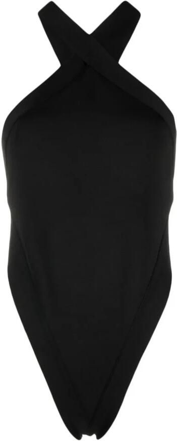 Saint Laurent Geometrische Cut-Out Halternek Bodysuit Black Dames