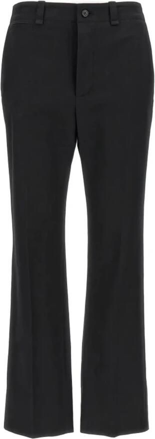Saint Laurent Zwarte Katoenen Broek Elegant Stijlvol Black Dames