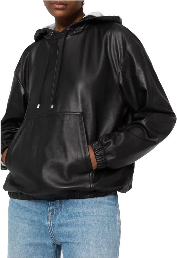 Saint Laurent Leren hoodie Black Dames - Foto 2