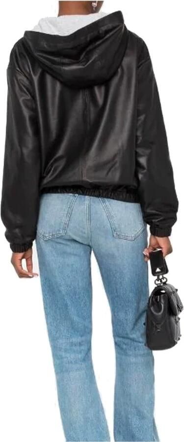 Saint Laurent Leren hoodie Black Dames - Foto 3