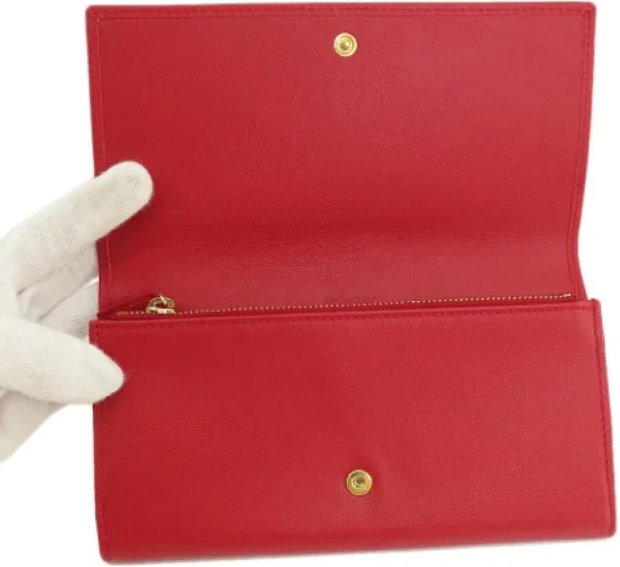Saint Laurent Vintage Pre-owned Leather wallets Red Dames - Foto 7