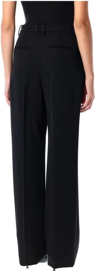 Saint Laurent Wool Grain de Poudre Broek Black Dames - Foto 3