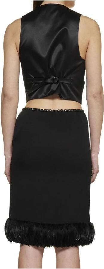 Saint Laurent Zijden rok met veren Black Dames - Foto 3