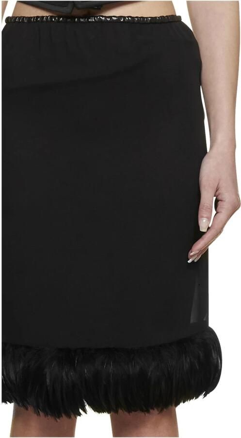 Saint Laurent Zijden rok met veren Black Dames - Foto 2