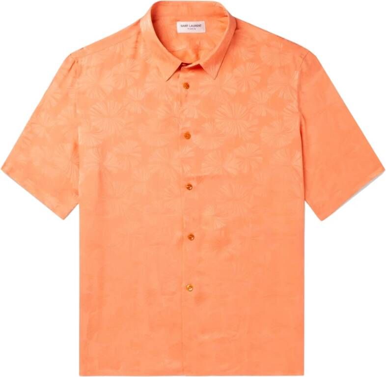 Saint Laurent Shirt met korte mouwen Oranje Heren