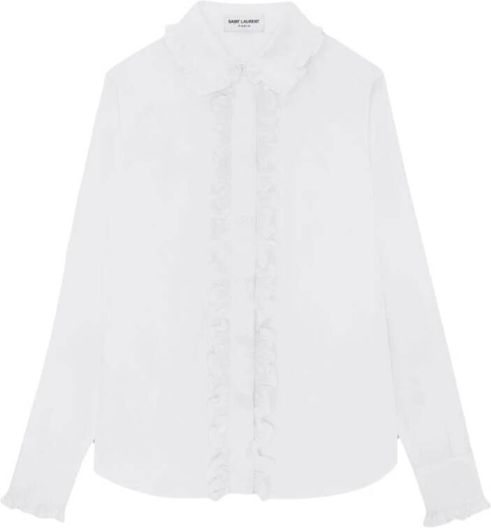 Saint Laurent Witte Overhemd met Ruches White Dames