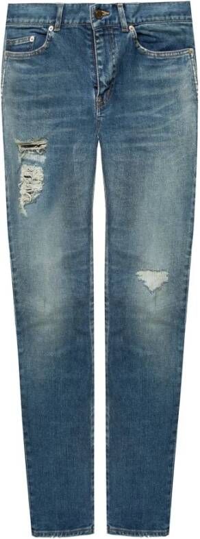 Saint Laurent Slim-fit Jeans Blauw Heren