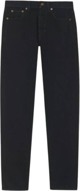 Saint Laurent Smal gesneden hoge taille zwarte jeans Zwart Dames