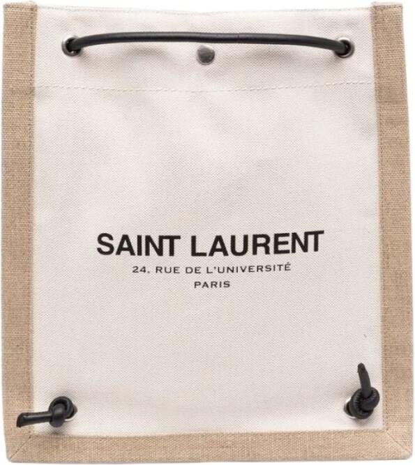 Saint Laurent Stijlvolle witte rugzak met ritssluiting Wit Heren