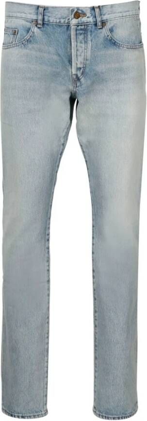 Saint Laurent Straight Jeans Blauw Heren