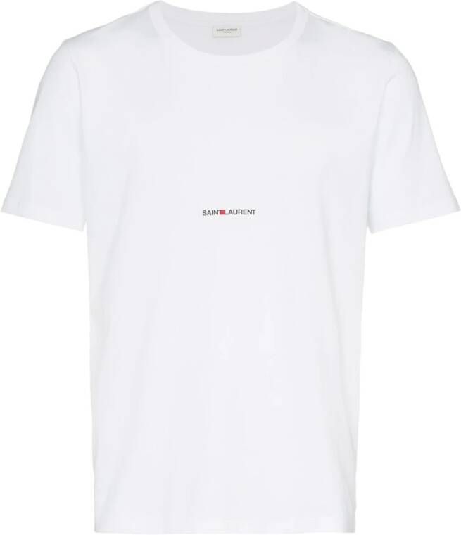 Saint Laurent Logo T-shirt Urban Stijl White Heren