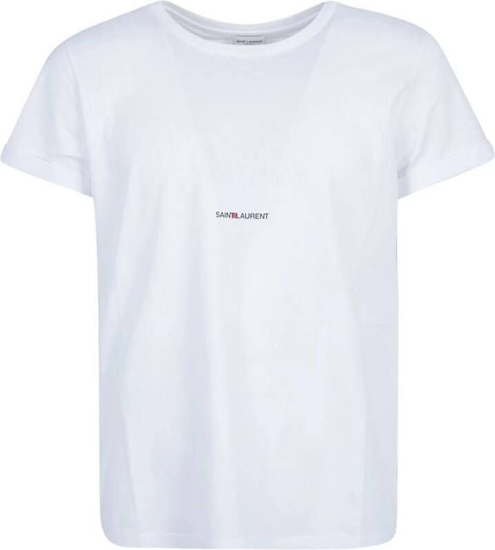 Saint Laurent Witte T-Shirt Regular Fit 100% Katoen White Heren