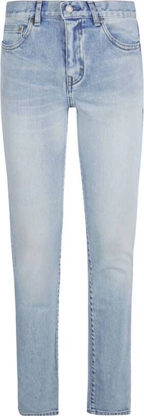 Saint Laurent Trendy Slim-Fit Jeans Blauw Dames