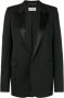 Saint Laurent Tube Tuxedo Jacket In Grain De Poudre Zwart Dames - Thumbnail 1