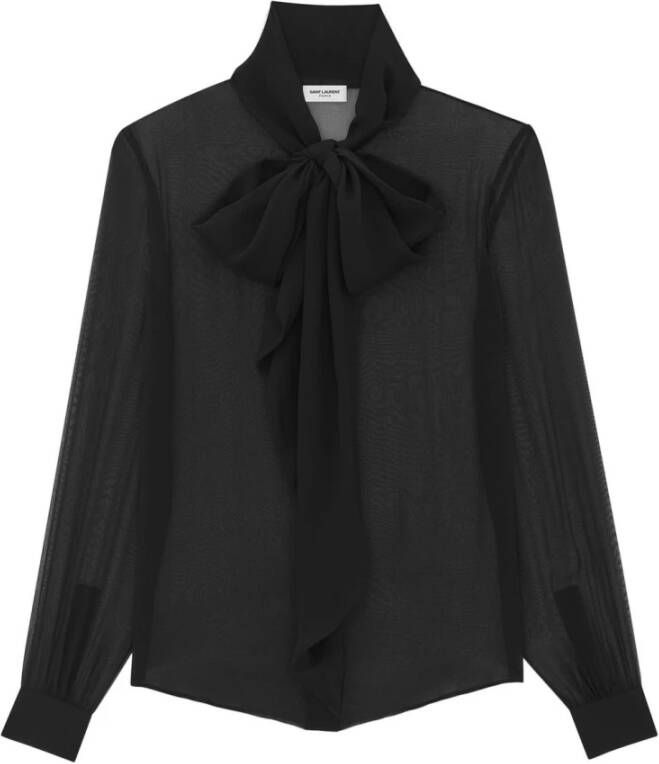 Saint Laurent Upgrade Jouw Garderobe met deze Hoogwaardige Zwarte Blouse Zwart Dames