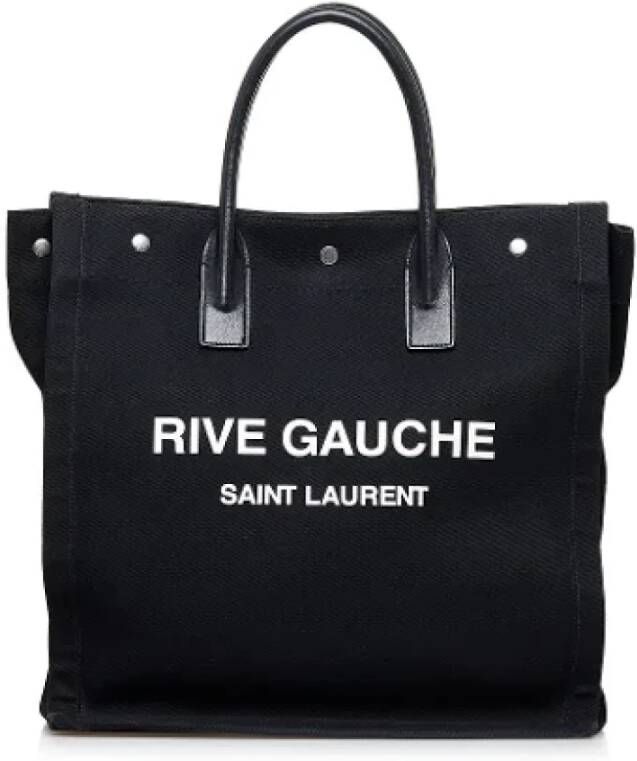 Saint Laurent Vintage Pre-owned Canvas handbags Zwart Dames