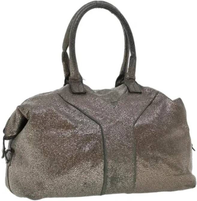 Saint Laurent Vintage Pre-owned Canvas shoulder-bags Grijs Dames