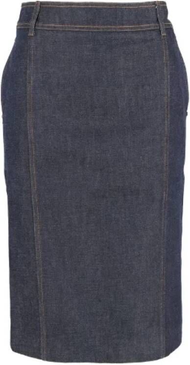 Saint Laurent Vintage Pre-owned Cotton bottoms Blauw Dames