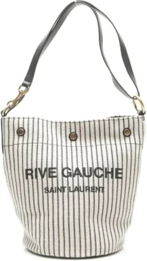 Saint Laurent Vintage Pre-owned Cotton shoulder-bags Wit Dames