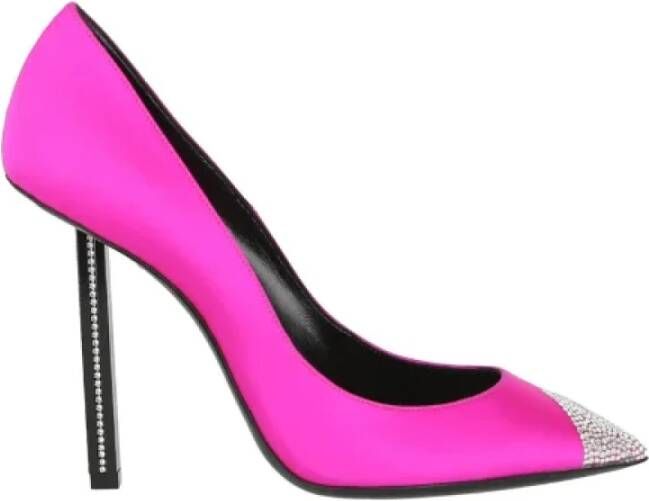 Saint Laurent Vintage Pre-owned Fabric heels Roze Dames