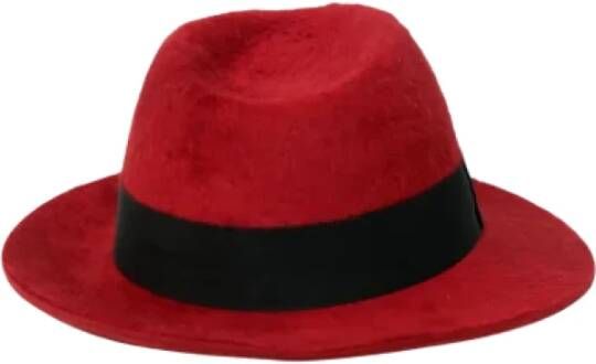 Saint Laurent Vintage Pre-owned Felt hats Rood Dames