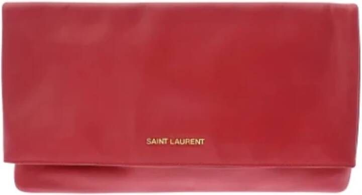 Saint Laurent Vintage Pre-owned Leather clutches Rood Dames