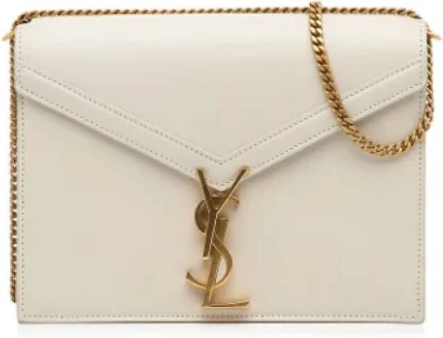Saint Laurent Vintage Pre-owned Leather crossbody-bags Bruin Dames