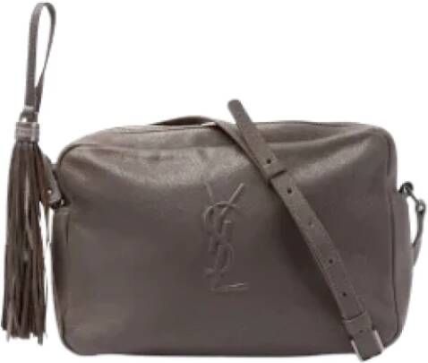 Saint Laurent Vintage Pre-owned Leather crossbody-bags Grijs Dames