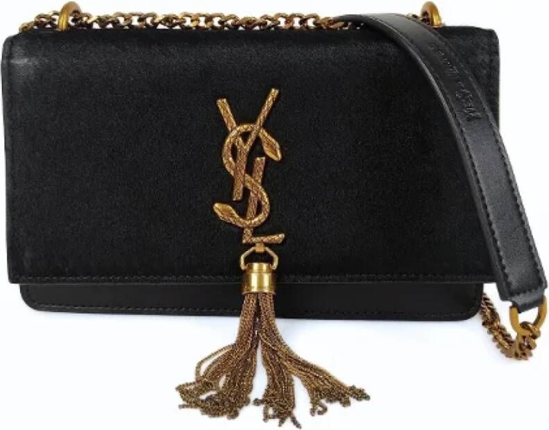 Saint Laurent Vintage Pre-owned Leather crossbody-bags Zwart Dames