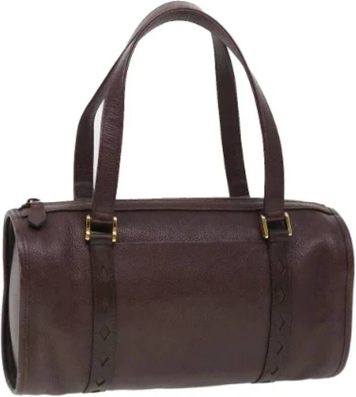 Saint Laurent Vintage Pre-owned Leather handbags Bruin Dames