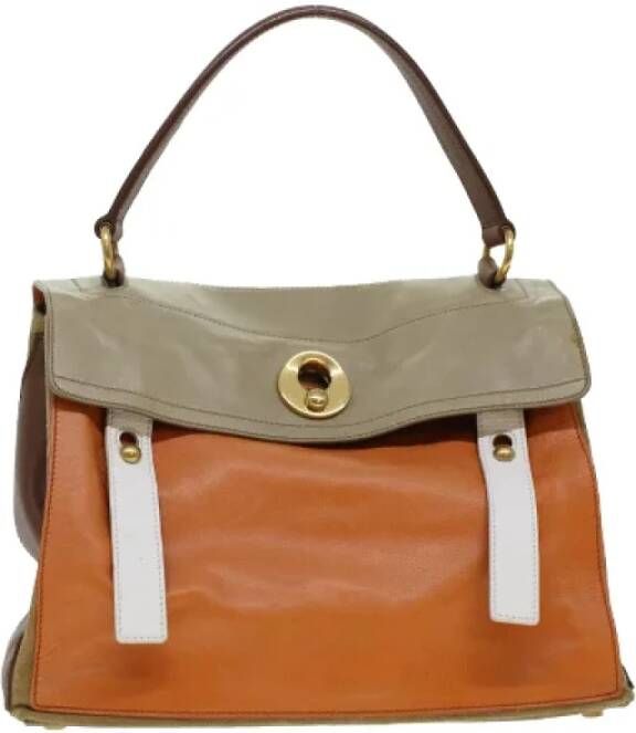 Saint Laurent Vintage Pre-owned Leather handbags Oranje Dames