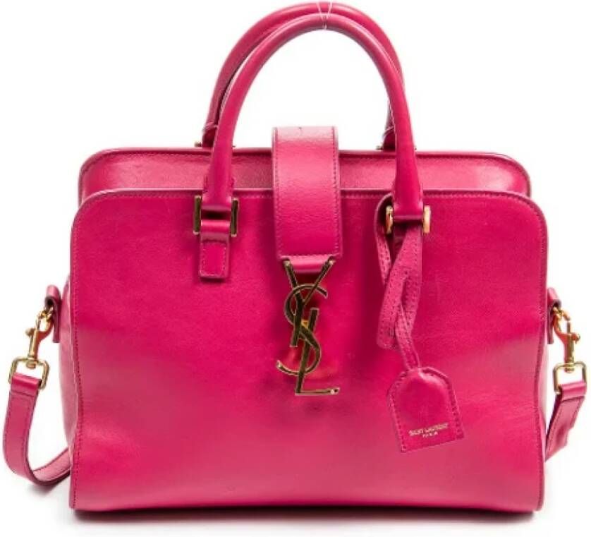 Saint Laurent Vintage Pre-owned Leather handbags Roze Dames