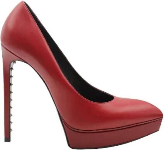 Saint Laurent Vintage Pre-owned Leather heels Rood Dames