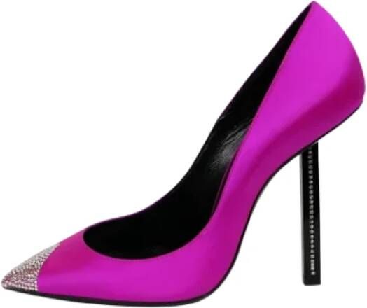 Saint Laurent Vintage Pre-owned Leather heels Roze Dames