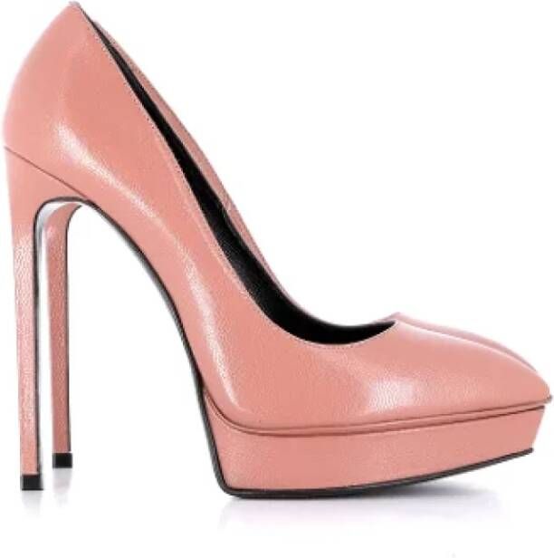 Saint Laurent Vintage Pre-owned Leather heels Roze Dames