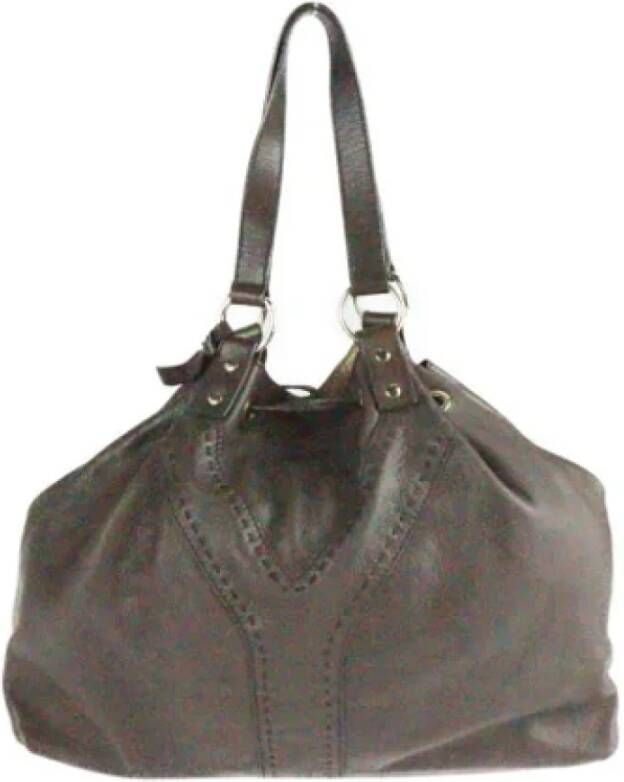 Saint Laurent Vintage Pre-owned Leather shoulder-bags Bruin Dames