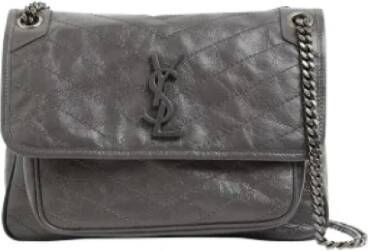 Saint Laurent Vintage Pre-owned Leather shoulder-bags Grijs Dames