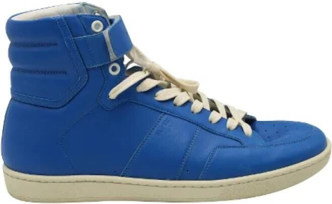 Saint Laurent Vintage Pre-owned Leather sneakers Blauw Dames