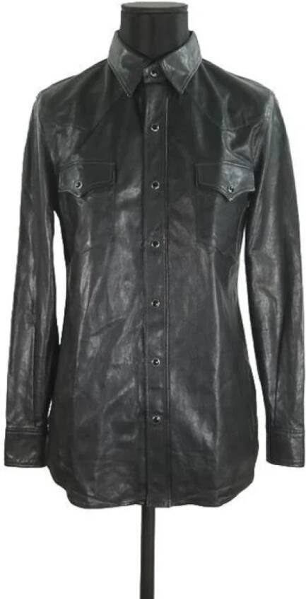 Saint Laurent Vintage Pre-owned Leather tops Zwart Dames