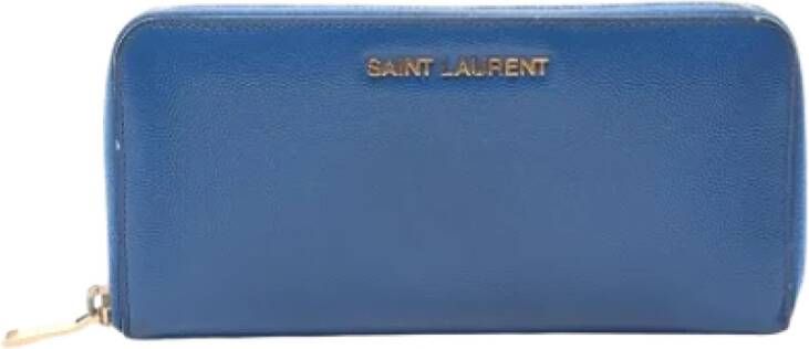Saint Laurent Vintage Pre-owned Leather wallets Blauw Dames
