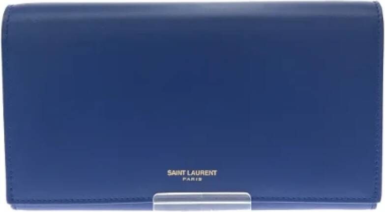 Saint Laurent Vintage Pre-owned Leather wallets Blauw Dames