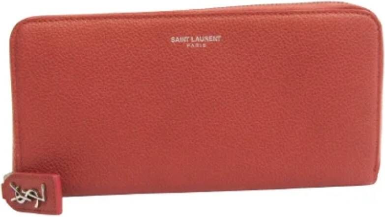 Saint Laurent Vintage Pre-owned Leather wallets Oranje Dames