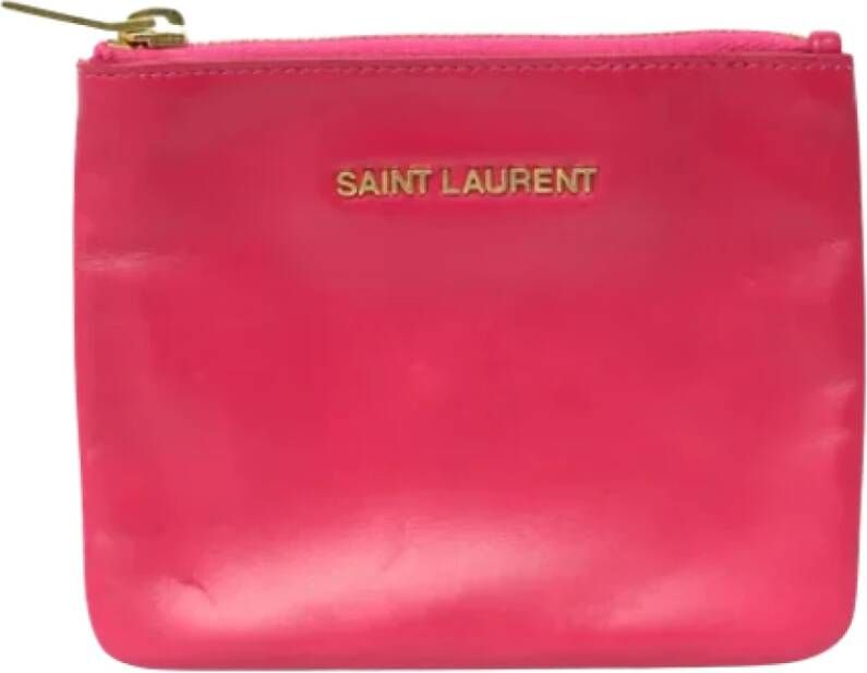 Saint Laurent Vintage Pre-owned Leather wallets Roze Dames