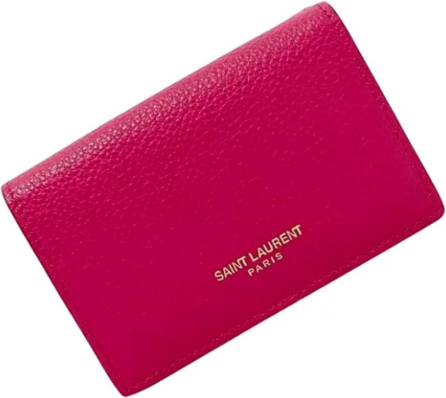 Saint Laurent Vintage Pre-owned Leather wallets Roze Dames